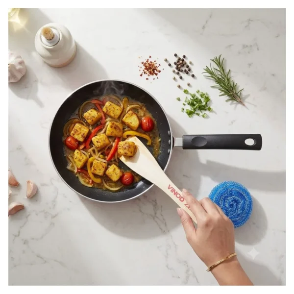 Vinod Zest Inducto Non Stick Frypan 24cm IZFP24 with Swiss Coating Induction & Gas Compatible Fry Pan Vinod Zest Inducto Non Stick Frypan 24cm IZFP24 with Swiss Coating Induction & Gas Compatible Fry Pan