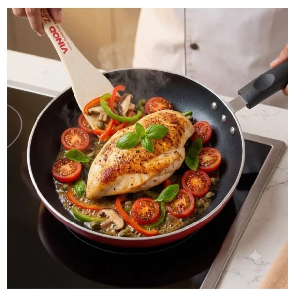 Vinod Zest Non Stick Inducto Frypan 22cm with Triple Layer Coating Induction & Gas Compatible Cooking Pan Vinod Zest Non Stick Inducto Frypan 22cm with Triple Layer Coating Induction & Gas Compatible Cooking Pan