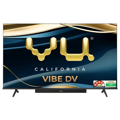 Vu 75 Inch Vibe Series 4K QLED Smart Google TV 75VIBE-DV Dolby Vision, 88W Soundbar, Google TV, Gaming Features