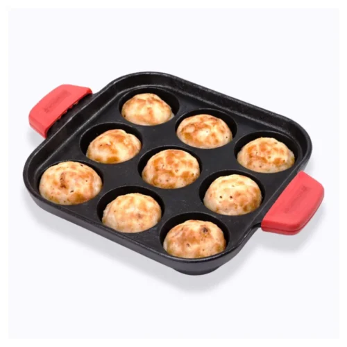 Wonderchef Forza 30 cm Square Cast Iron Paniyarakkal for Unniyappam & Paddu