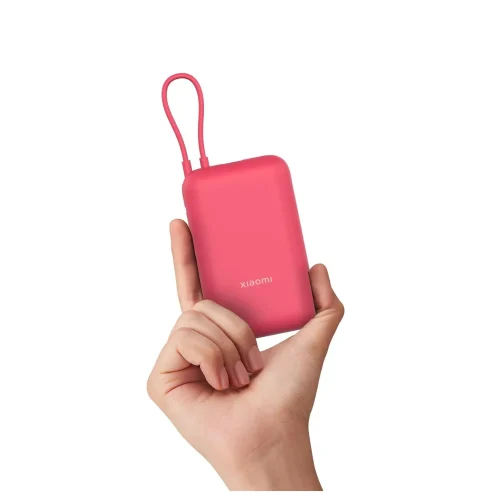Xiaomi Pocket Power Bank 10000mAh 22.5W Fast Charging with Built-in Type-C Cable (Maroon) | Portable Power Bank with PD & QC 3.0, 12-Layer Safety Protection