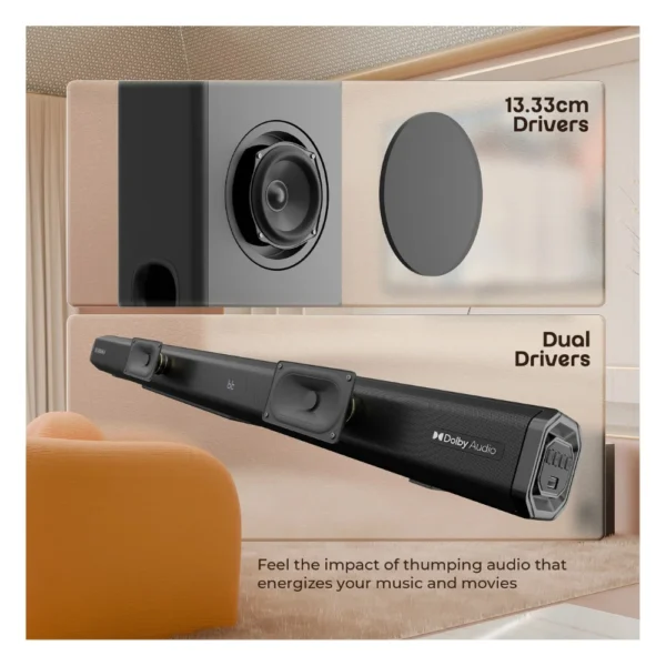 Zebronics Juke Bar 9101 Pro Dolby 240W 2.1 Channel Soundbar with Subwoofer | Powerful Bass & Virtual 5.1 Audio