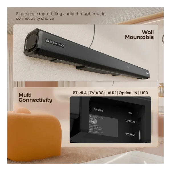 Zebronics Juke Bar 9101 Pro Dolby 240W 2.1 Channel Soundbar with Subwoofer | Powerful Bass & Virtual 5.1 Audio