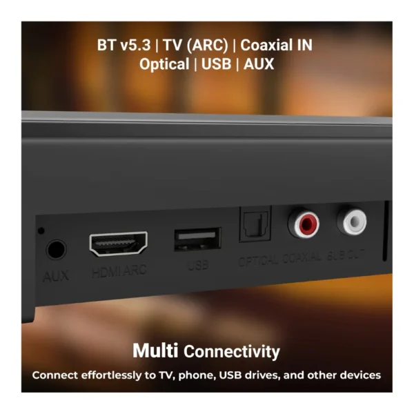 Zebronics ZEB-Ababa 1 2.1 Channel Soundbar with 200W RMS Output & 13.33cm Subwoofer Zebronics ZEB-Ababa 1 2.1 Channel Soundbar with 200W RMS Output & 13.33cm Subwoofer