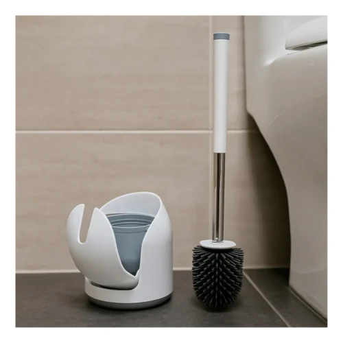 AJS B75 Silicone Toilet Brush with Wall Mounted Holder | Stainless Steel Handle Toilet Cleaner AJS B75 Silicone Toilet Brush with Wall Mounted Holder | Stainless Steel Handle Toilet Cleaner