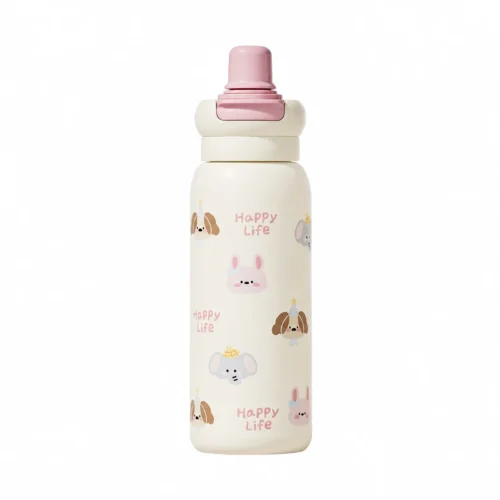 AJS Cute Girl Portable Water Cup 620ml Stainless Steel Straw Tumbler for Kids & Students | Travel Water Bottle C27-25 - Multicolor AJS Cute Girl Portable Water Cup 620ml Stainless Steel Straw Tumbler for Kids & Students | Travel Water Bottle C27-25 - Multicolor