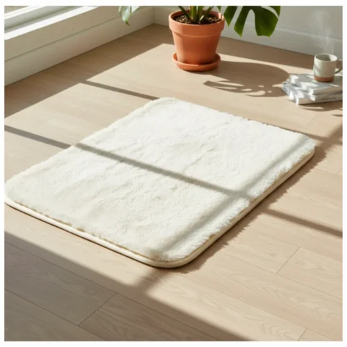 AJS 4 Microfiber Non-Slip Bath Mat D8-1 with TPE Rubber Backing | Absorbent Floor Mat for Bathroom, Kitchen & Home Use