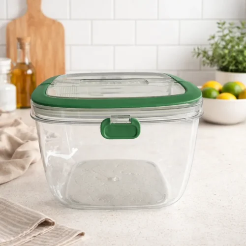 AJS Portable Ice Bucket with Sealed Lid & Tongs for Parties, Camping and Events - Transparent