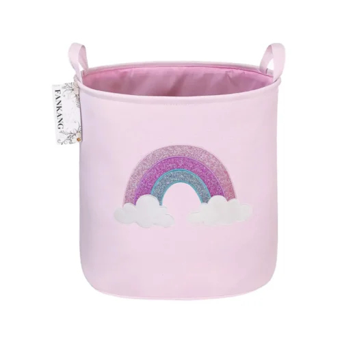 AJS6 Storage Basket D10-50 Cotton Fabric Organizer with Rainbow Design for Laundry, Toys & Home Storage AJS6 Storage Basket D10-50 Cotton Fabric Organizer with Rainbow Design for Laundry, Toys & Home Storage