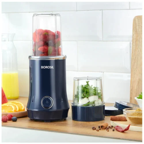 Borosil Nutrifresh NB07 500W Mixer Grinder with 2 Jars & Stainless Steel Blades | Twist Lock Safety Design Borosil Nutrifresh NB07 500W Mixer Grinder with 2 Jars & Stainless Steel Blades | Twist Lock Safety Design