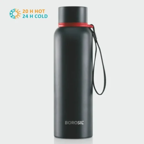 Borosil Hydra Trek Black 500ml Stainless Steel Hot & Cold Vacuum Flask Bottle Borosil Hydra Trek Black 500ml Stainless Steel Hot & Cold Vacuum Flask Bottle