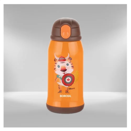 Borosil Tigry Kids Bottle 500ml Stainless Steel Vacuum Insulated Water Bottle with Straw Sipper Borosil Tigry Kids Bottle 500ml Stainless Steel Vacuum Insulated Water Bottle with Straw Sipper