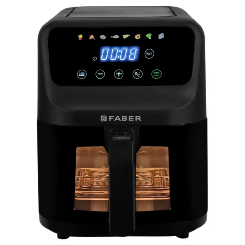 Faber 6L Digital Air Fryer FAF EVA BK 1400W with 8 Preset Menus & Low-Oil Cooking