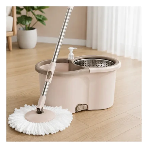 Ganesh Neoclean Instaclean Steel Spin Mop with Stainless Steel Wringer & 2 Refills Ganesh Neoclean Instaclean Steel Spin Mop with Stainless Steel Wringer & 2 Refills