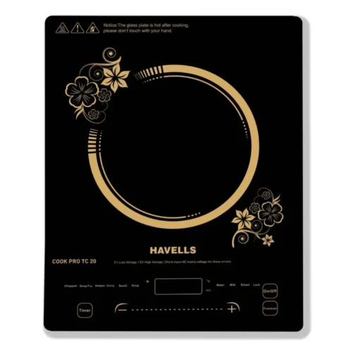 Havells Cook Pro TC 20 Induction Cooktop 2000W with 9 Cooking Modes & 3 Hour Timer | Black