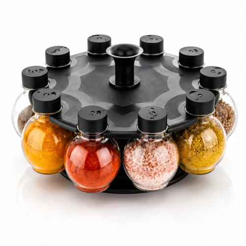 NIPL Spice Rack 10 Round Black 1016 | 360 Degree Revolving Spice Jar Organizer Online Kerala NIPL Spice Rack 10 Round Black 1016 | 360 Degree Revolving Spice Jar Organizer Online Kerala