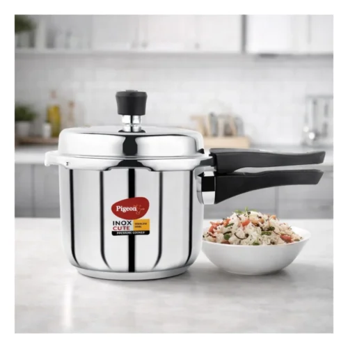 Pigeon Inox Cute 3L Stainless Steel Pressure Cooker 19004369 | 5 Year Warranty Pigeon Inox Cute 3L Stainless Steel Pressure Cooker 19004369 | 5 Year Warranty