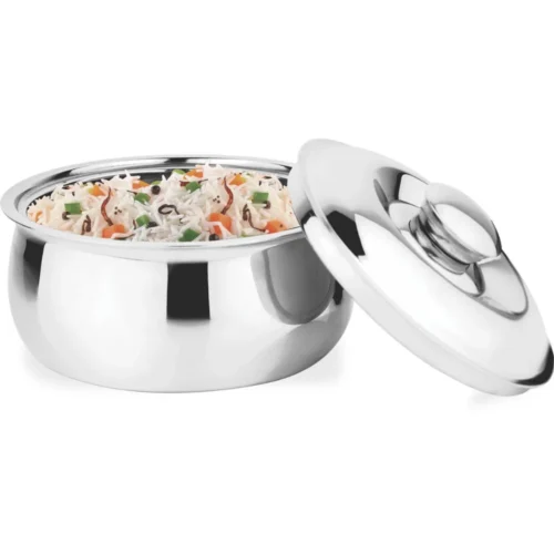 PRABHA SS Belito Casserole 1000ML | 1L Stainless Steel Hotpot with Lid