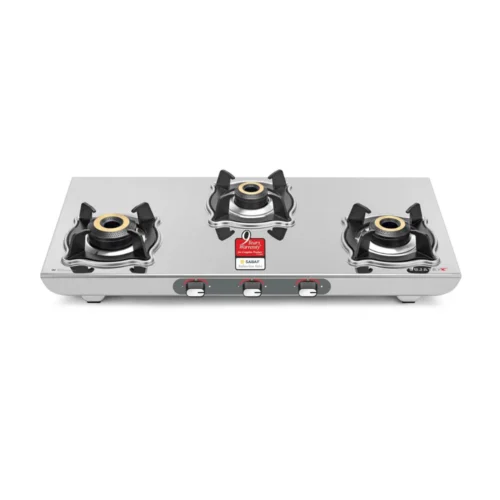 Sujatha Gas Stove 3 Burner Majestic Stainless Steel Gas Cooktop
