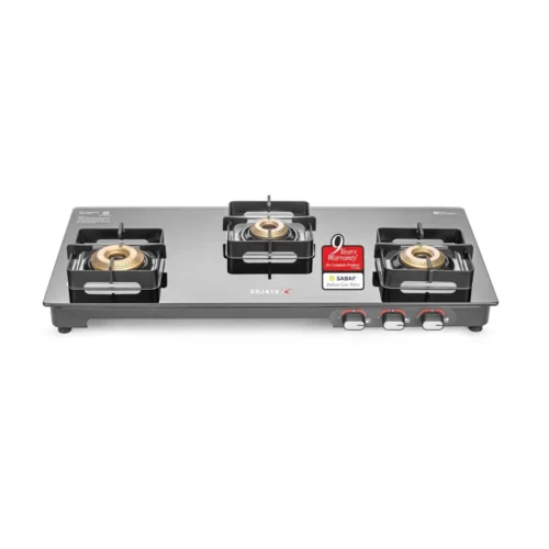 Sujatha Gas Stove 3 Burner Regal Toughened Glass Top Gas Stove