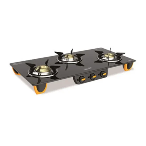 V-Guard VGM3C 3 Burner Gas Stove with Toughened Glass Top & Brass Burners Online Kerala
