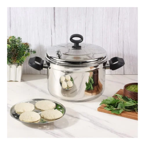 Vinod Classic 4 Plate Stainless Steel Idli Cooker IDC4 | 16 Idlis | Induction & Gas Compatible Vinod Classic 4 Plate Stainless Steel Idli Cooker IDC4 | 16 Idlis | Induction & Gas Compatible
