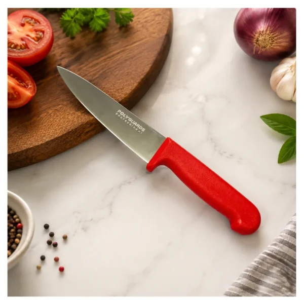 POLYGUARDS Kitchen Knife SS 6 Inch KK20070 Premium Stainless Steel Chef Knife with Ergonomic Handle for Chopping, Slicing & Dicing POLYGUARDS Kitchen Knife SS 6 Inch KK20070 Premium Stainless Steel Chef Knife with Ergonomic Handle for Chopping, Slicing & Dicing