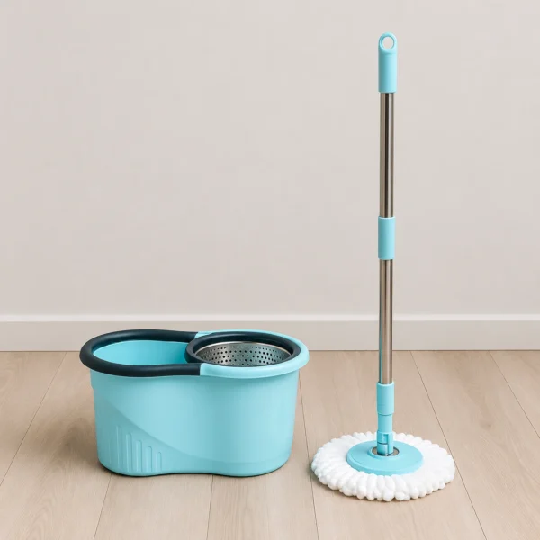 EEZYCLEAN 360° Spin Mop with Stainless Steel Spinner, Microfiber Mop Head, Large Bucket, Wheels & Free Refill – Multicolor (ENMBSSNK) EEZYCLEAN 360° Spin Mop with Stainless Steel Spinner, Microfiber Mop Head, Large Bucket, Wheels & Free Refill – Multicolor (ENMBSSNK)