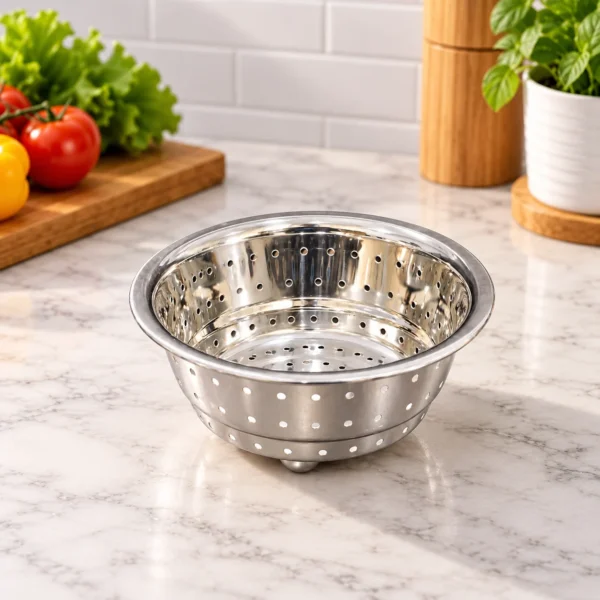 Coconut Stainless Steel Vegetable Colander Strainer No. 1 | Multipurpose Washing & Draining Basket | Rust Resistant | Mirror Finish | 18 cm Coconut Stainless Steel Vegetable Colander Strainer No. 1 | Multipurpose Washing & Draining Basket | Rust Resistant | Mirror Finish | 18 cm