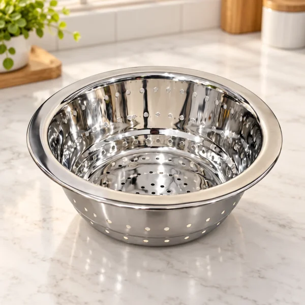 Coconut Veg Colander No. 2 Stainless Steel Vegetable Strainer | 20 cm | Rust Resistant | Mirror Finish | Dishwasher Safe Coconut Veg Colander No. 2 Stainless Steel Vegetable Strainer | 20 cm | Rust Resistant | Mirror Finish | Dishwasher Safe