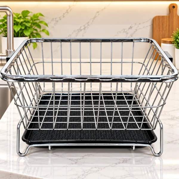 Coconut Y17 Smart Drainer SQ Medium Stainless Steel Dish Drainer with Removable Drain Tray & Detachable Cutlery Holder Coconut Y17 Smart Drainer SQ Medium Stainless Steel Dish Drainer with Removable Drain Tray & Detachable Cutlery Holder