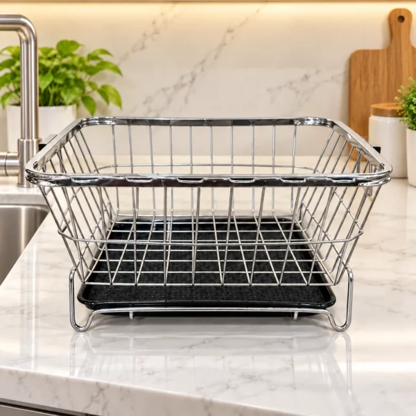 Coconut Y17 Smart Stainless Steel Dish Drainer Rectangle Small with Removable Drain Tray & Detachable Cutlery Holder | Silver Coconut Y17 Smart Stainless Steel Dish Drainer Rectangle Small with Removable Drain Tray & Detachable Cutlery Holder | Silver