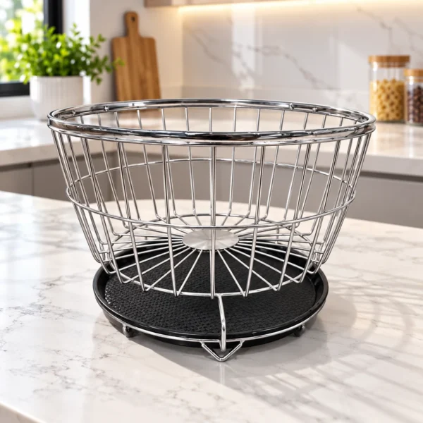 Coconut Y27 Smart Drainer Round Small Stainless Steel Dish Drying Rack with Drain Tray & Cutlery Holder | Silver Coconut Y27 Smart Drainer Round Small Stainless Steel Dish Drying Rack with Drain Tray & Cutlery Holder | Silver