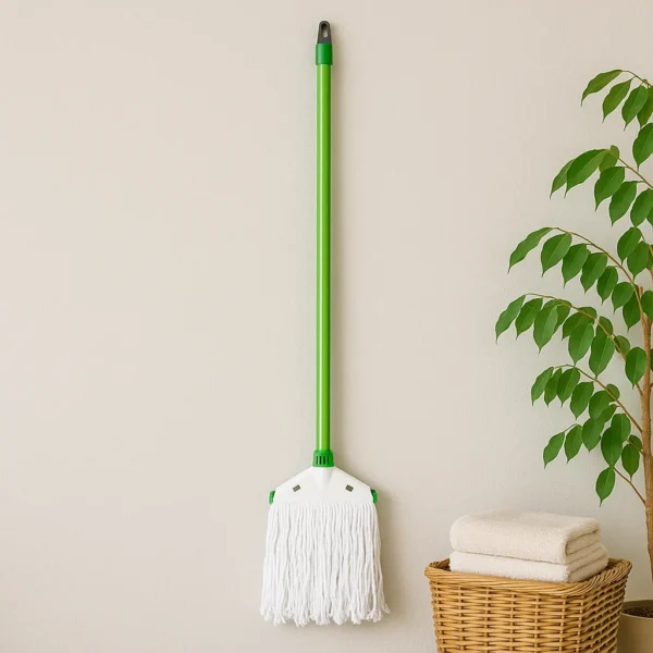 EEZYCLEAN 400gm Pure White 9″ Cotton Floor Mop with 125cm Stainless Steel Stick – White EEZYCLEAN 400gm Pure White 9″ Cotton Floor Mop with 125cm Stainless Steel Stick – White