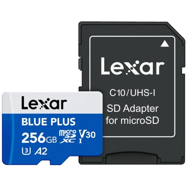 Lexar Blue Plus 256GB MicroSDXC Memory Card UHS-I A2 Class 10 Up to 170MB/s – LXSD0028 Lexar Blue Plus 256GB MicroSDXC Memory Card UHS-I A2 Class 10 Up to 170MB/s – LXSD0028