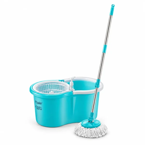 Prestige Spin Mop PSB 01 Deluxe 426492 with 360° Rotating Microfiber Mop & Spin Bucket – Blue Prestige Spin Mop PSB 01 Deluxe 426492 with 360° Rotating Microfiber Mop & Spin Bucket – Blue