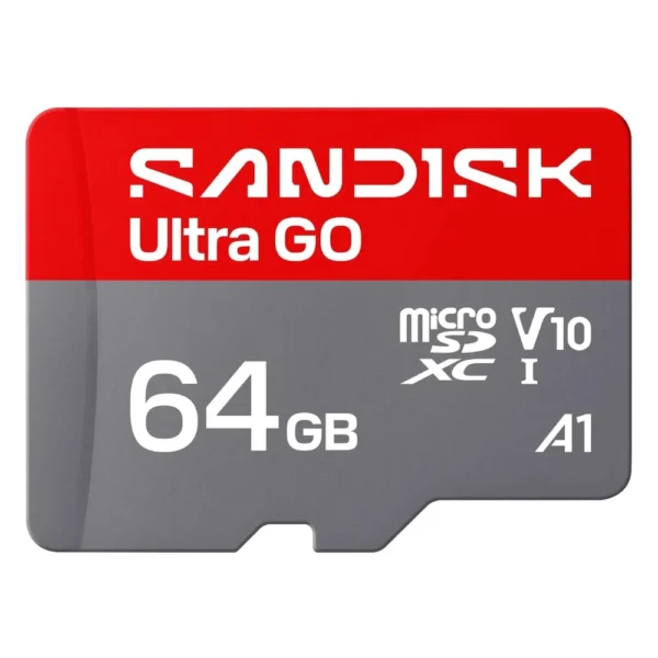 SanDisk Ultra GO 64GB microSDXC UHS-I Memory Card, Up to 140MB/s Read Speed, A1, Class 10, 10-Year Warranty SanDisk Ultra GO 64GB microSDXC UHS-I Memory Card, Up to 140MB/s Read Speed, A1, Class 10, 10-Year Warranty
